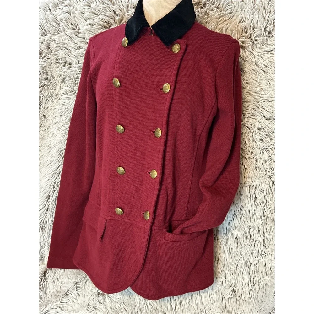Ralph Lauren‎ Drumeline Showman Blazer Red Gold Button Old Money Quiet Luxury